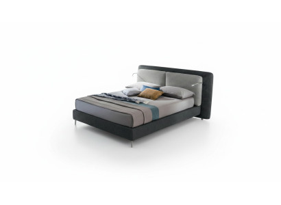 Lit double chambre hôtel Textile Lit Rembourrage Design Luxe Bois Italie