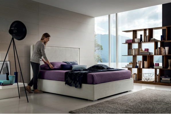 Lit 180x200 Chambre Mariage Lits de Luxe Double Lit Design en Bois Moderne
