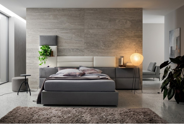 Lits doubles d'hôtel Lit de mari 180x200cm Chambre de sommeil en bois Lit de design de luxe Rembourrage de lit