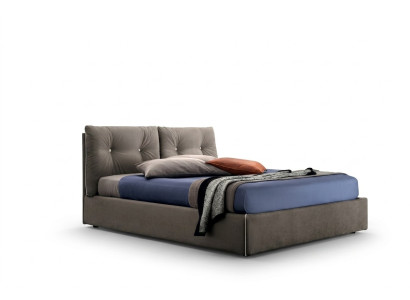 Lits doubles design en bois 180x200cm Nouvelle literie de luxe Chambre à coucher Tissu d'ameublement
