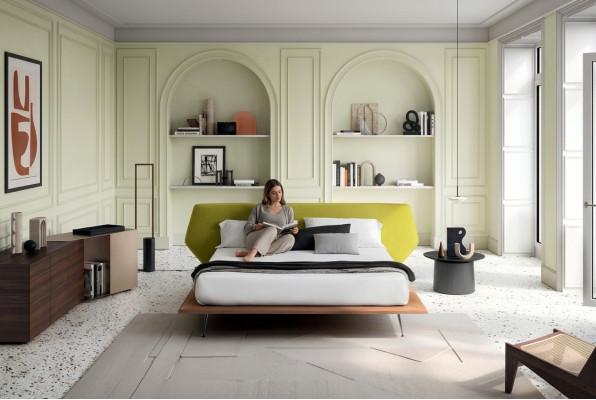 Conception Lit Rembourrage Luxe Double Lits Hôtel Mariage 180x200cm Chambre de Sommeil Textile