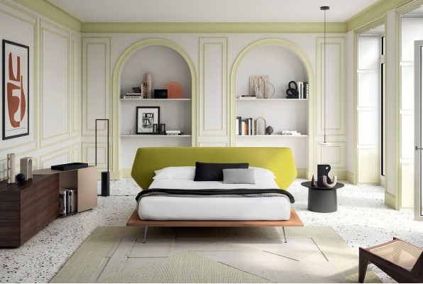 Conception Lit Rembourrage Luxe Double Lits Hôtel Mariage 180x200cm Chambre de Sommeil Textile