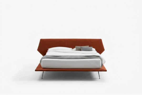 Lit double Lits Design Rembourrage Chambre 200x200cm Moderne Lit en Bois Italie