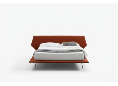 Lit double Lits Design Rembourrage Chambre 200x200cm Moderne Lit en Bois Italie