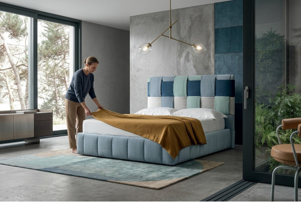 Lits de luxe modernes en tissu d'ameublement de haute qualité Lit de chambre italienne Meubles