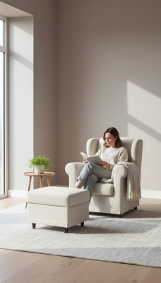 Chaise longue chaise cocktail chaise de relaxation dossier rembourré fauteuil + tabouret fauteuil club