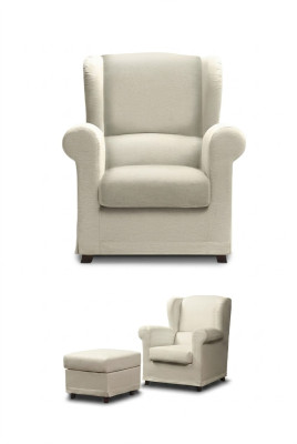 Chaise longue chaise cocktail chaise de relaxation dossier rembourré fauteuil + tabouret fauteuil club
