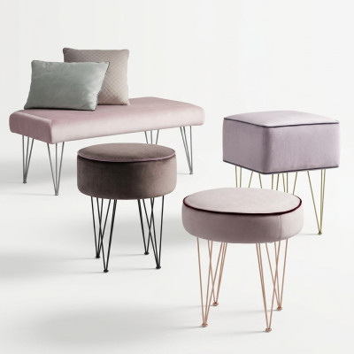 Tabouret Ottoman Tabouret Siège Tabouret d'Appoint Tabouret Rond Tabouret Rembourré