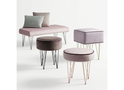 Tabouret Ottoman Tabouret Siège Tabouret d'Appoint Tabouret Rond Tabouret Rembourré