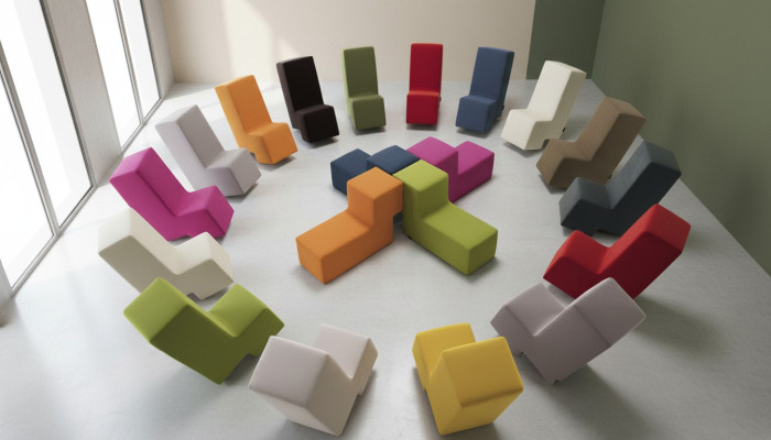 Tabouret Pouf Chaise Longue Banquette Siège de salon Meubles rembourrés Italie