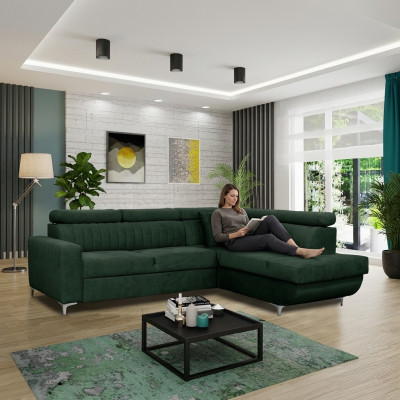 Sofas en forme de L Canapé d'angle en tissu Siège de canapé Salon moderne Canapés verts Meubles