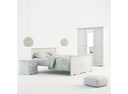Lit de chambre à coucher design 2x Tables de chevet Ensemble de armoire neuf 180x200cm 4 pièces