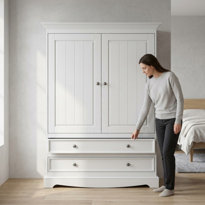 Armoire classique xxl Meubles de garde-robe Chambre Maison de campagne Armoires Portes