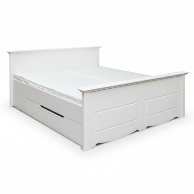 Lit design rembourré en bois et lit double blanc 180x200 chambre de sommeil