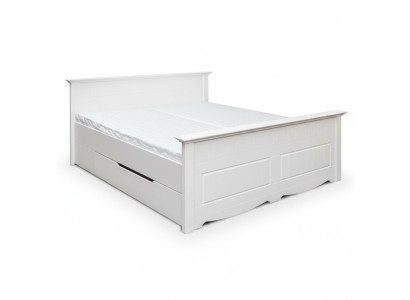 Lit design rembourré en bois et lit double blanc 180x200 chambre de sommeil