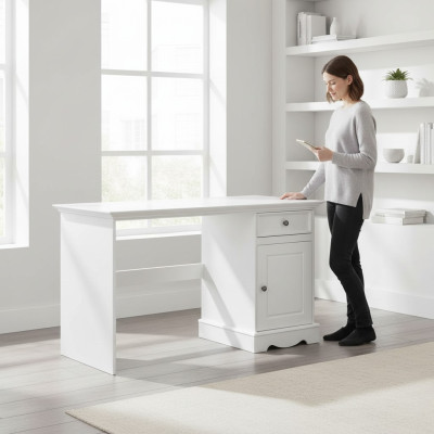 Véritable bureau en bois Bureau de bureau en bois Meubles de bureau Table de bureau Ordinateur de maison de campagne