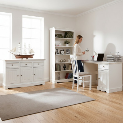 Landhaus Schreibtisch Möbel Arbeitszimmer Büromöbel Echtholz Schreibtisch Weiß