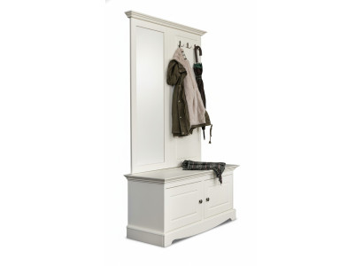 Portemanteau paysan de maison de campagne, support en bois, armoire, meuble à chaussures, 2 pièces. Armoires