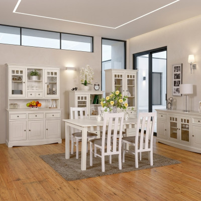 Salle à manger Design Mobilier Maison de campagne Groupe de chaises de Table + 4xChaises Ensemble de 5 pièces suite