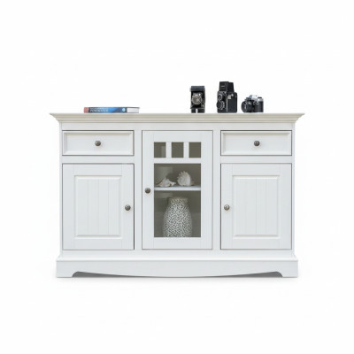 Buffet Armoire Bar Cabinet Maison de Campagne Mobilier en Bois de Luxe Italien Blanc Grand Nouveau