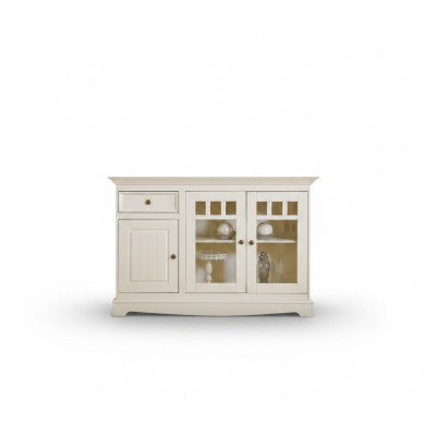 Commode classique Bahut de campagne Buffet blanc Armoire de salon