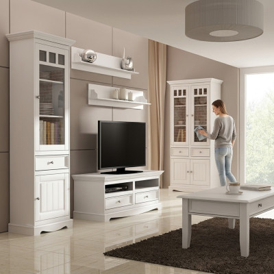 Ensemble de salon Étagère Commode Buffet Unités murales Vitrine Maison de campagne 4 pièces. nouveau