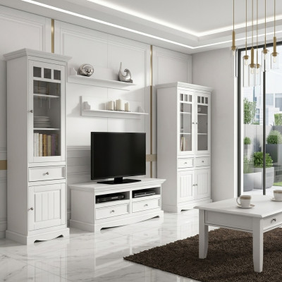 Ensemble de salon Étagère Commode Buffet Unités murales Vitrine Maison de campagne 4 pièces. nouveau