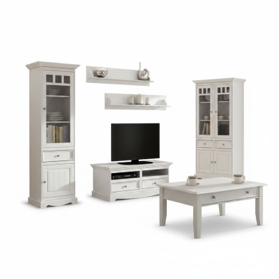 Ensemble de salon Étagère Commode Buffet Unités murales Vitrine Maison de campagne 4 pièces. nouveau