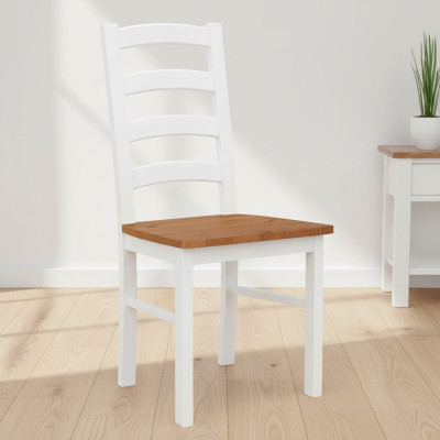 Chaise de salle à manger Rustique Blanc Chaises Fauteuil Chaise en bois Chaises en bois Meubles Blancs