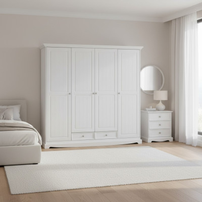 Armoires Armoire murale en bois classique Maison de campagne Blanche neuve