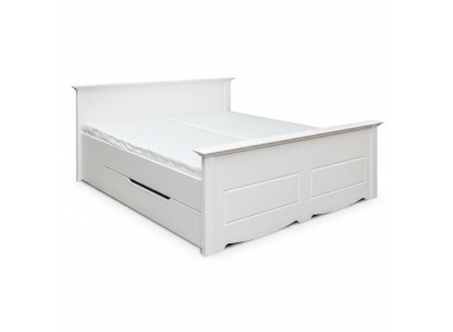 Lit double Chambre Cadre de lit Lits Lit conjugal Lit rembourré Bois Mobilier Blanc Agriculteurs