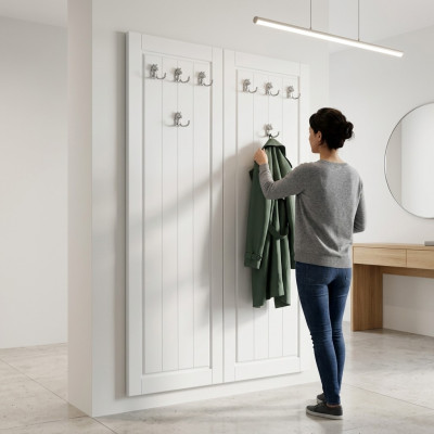 Porte-manteau mural Porte-manteau sur pied Porte-manteau Couloir Crochets en bois Penderie Maison de campagne