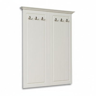 Style de maison de campagne Porte-vêtements Porte-manteau mural Penderie en bois Cintre Blanc neuf