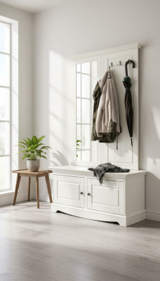Ensemble de garde-robe Armoire à chaussures Ensemble de garde-robe Complet Miroir sur pied en 2 pièces.
