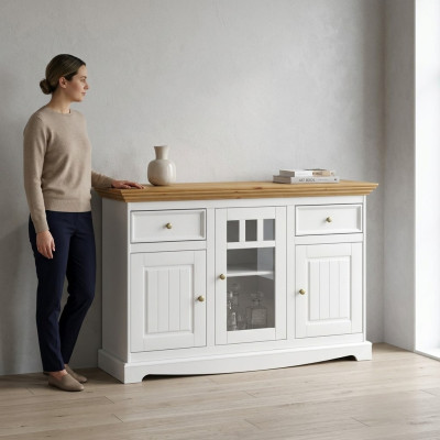 Grand buffet Commode en bois massif Armoire Meubles Coffrets en bois massif Armoires neuves Buffet