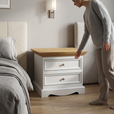Landhaus Nachttisch Tische Konsolen Tische Holz Kommode Beistelltisch Klassik