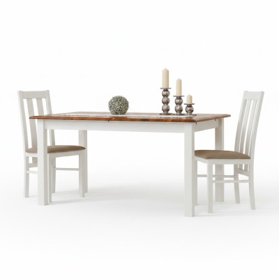 Maison de campagne Table en bois Table à manger Table en bois Tables 150/197cm salle à manger extensible