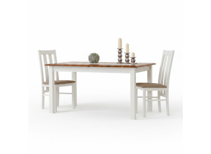 Maison de campagne Table en bois Table à manger Table en bois Tables 150/197cm salle à manger extensible