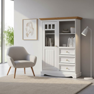 Commode Étagère Bois Armoire Armoires Blanc Buffet Maison de campagne Commode Buffet