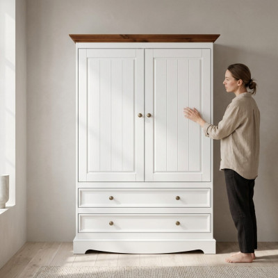 Étagère de garde-robe polyvalente Armoire de rangement Armoires à vêtements Portemanteau