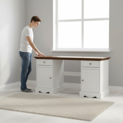 Conception de bureau mobilier de style Italie Classique Luxe Table de bureau Chaise Maison de campagne