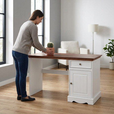 Mobilier de bureau Tables Bois massif Bureau d'ordinateur Bureau Table en bois Bureau Table