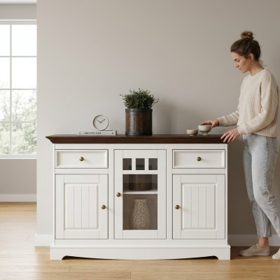 Armoires en bois Armoires de salle de séjour Buffet Vitrine Classique Commode Coffres de tiroirs