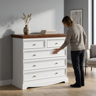 Commode de campagne en bois massif de luxe Edel Luxus Commode haute Armoire basse de côté Board bas