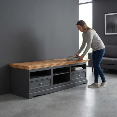 Buffet télé 167cm Armoire de télévision Buffet bas Commode Buffet Cabinet de salon nouveau