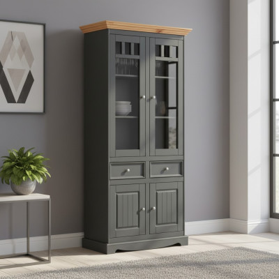 Présentoirs modernes Armoires Vitrine Armoire Vitrine en bois massif Armoires en bois massif en verre