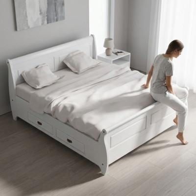 Style maison de campagne lit de luxe lit double lits doubles lits blancs chambre