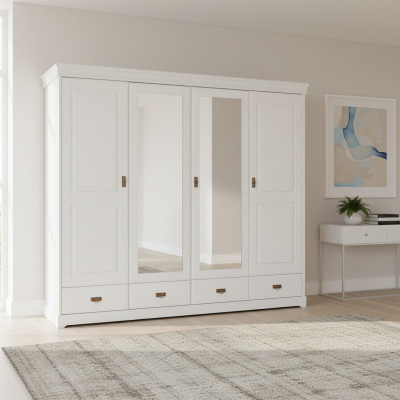 Armoire de style maison de campagne étagère Armoire à vêtements Armoires en bois Meubles blancs
