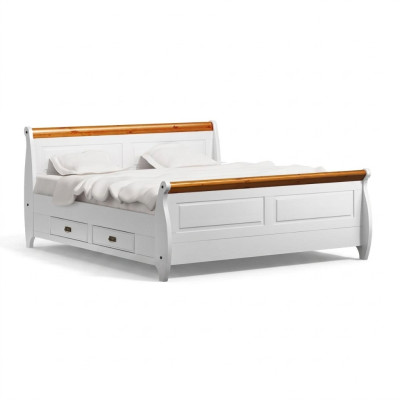 Lit double de luxe Lit double Style maison de campagne Lits doubles Blanc Chambre