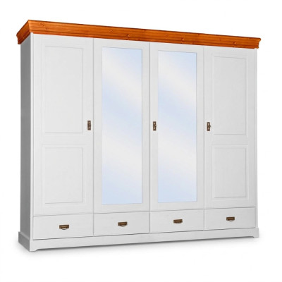 Garde-robe Style Maison de Campagne Armoire Armoires à Vêtements Meubles en Bois Étagère Blanche